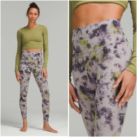 Lululemon Align High-Rise Pant 28" Radial Tie Dye Mauve Grey Size 12 W5DM9S - Picture 2 of 11